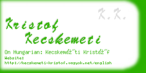 kristof kecskemeti business card